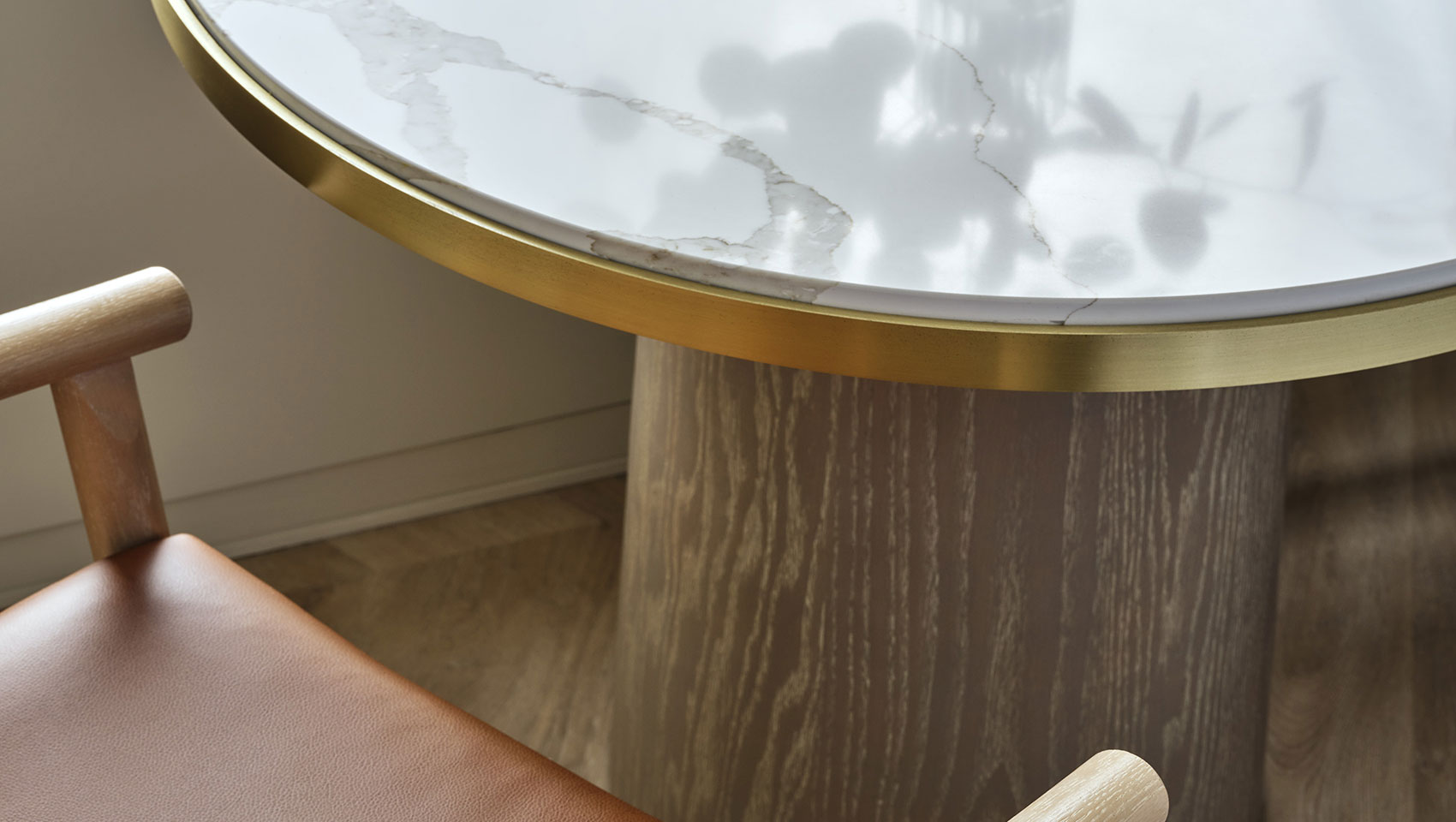 closeup of guestroom chair at 70 Park Ave